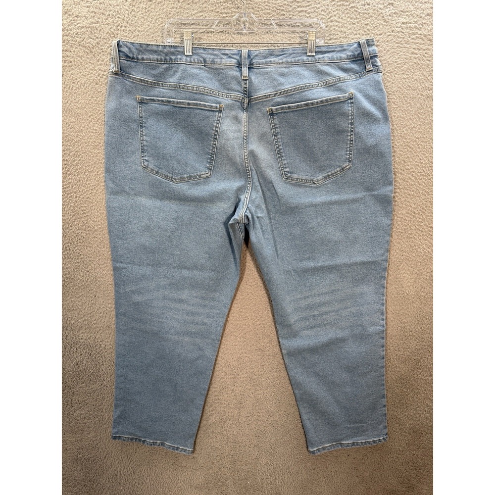 Terra & Sky Jeans Womens 24W Petite Blue Core Straight Stretch Distressed Preppy - Picture 2 of 9